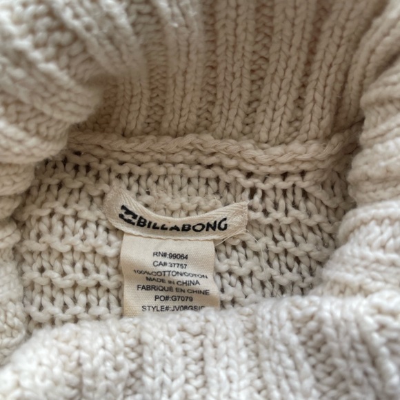 Billabong Sideways Love Sleeveless Turtleneck Sweater - Ivory - Size M - Picture 8 of 15